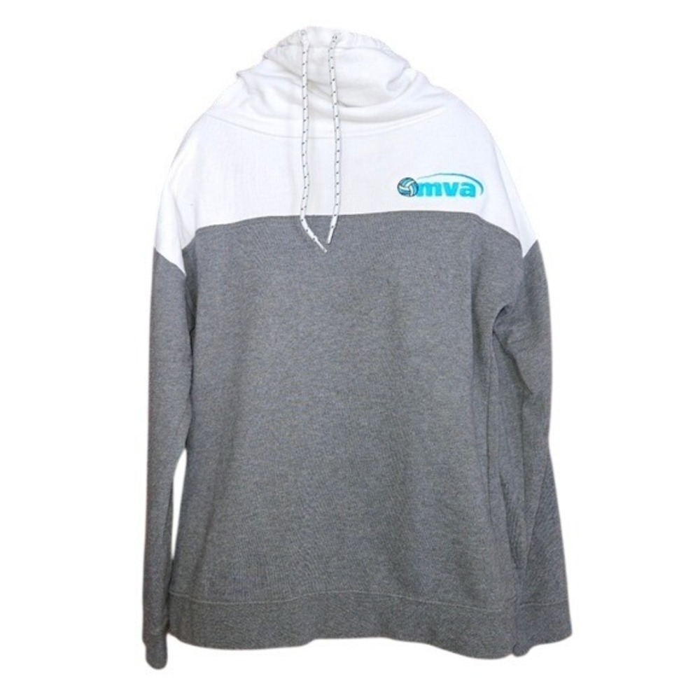 Michigan Vollyball Association Womens Small Gray and White Cowl Neck Sweatshirt